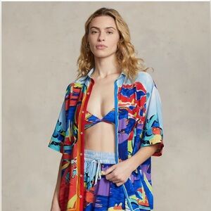 Polo Ralph Lauren Scenic Coastal Viscose Swim Coverup Shorts